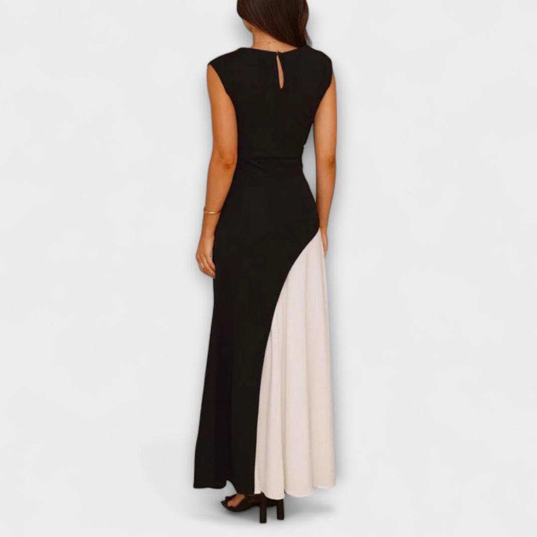 Isabel - Monochrome Color Block Waist Dress