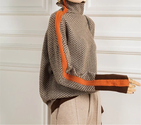 Eleanor | Herringbone Luxe Turtleneck