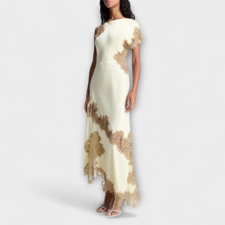 Margaret - Maxi Dress with Satin and Lace Accents