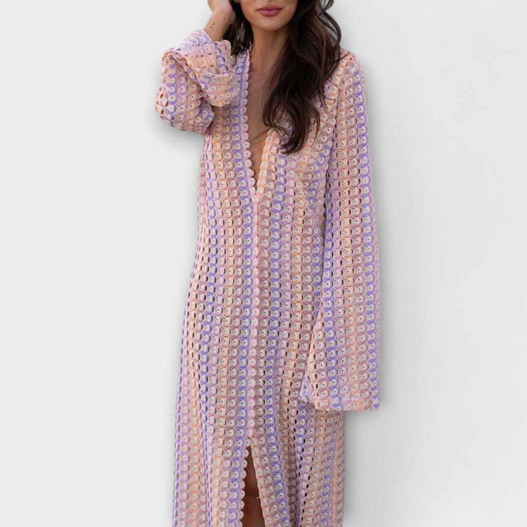 Elina – Maxi Dress with V-Neck and Vacation Flair