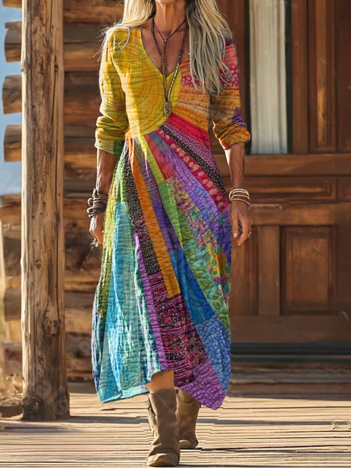 Vestido de Diseño Bohemio con Sol